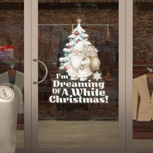 Χριστουγεννιάτικο αυτοκόλλητο, White Christmas 2