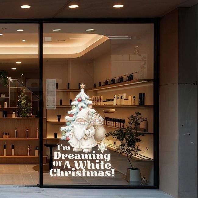 Χριστουγεννιάτικο αυτοκόλλητο, White Christmas