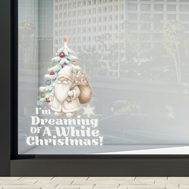 Χριστουγεννιάτικο αυτοκόλλητο, White Christmas