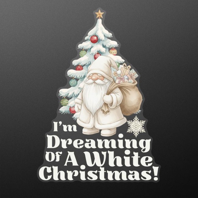 Χριστουγεννιάτικο αυτοκόλλητο, White Christmas
