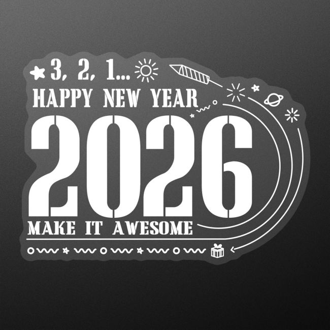 Christmas sticker, White Christmas