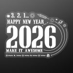 Christmas sticker, White Christmas