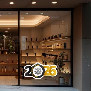 Χριστουγεννιάτικο αυτοκόλλητο, Happy New Year art 2 2