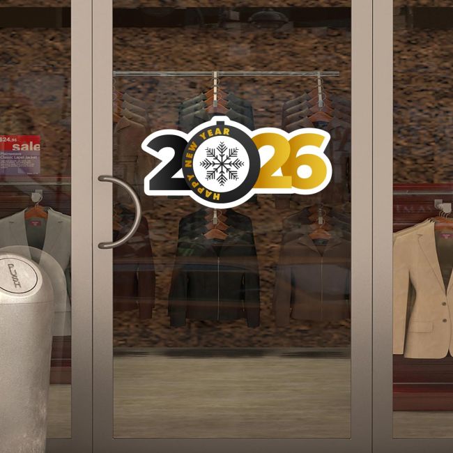 Χριστουγεννιάτικο αυτοκόλλητο, Happy New Year art 2