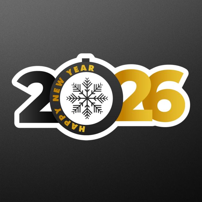 Χριστουγεννιάτικο αυτοκόλλητο, Happy New Year art 2