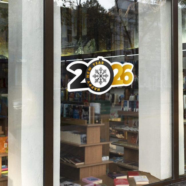 Christmas sticker, Happy New Year art 1