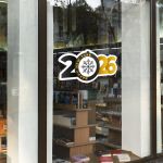 Christmas sticker, Happy New Year art 1