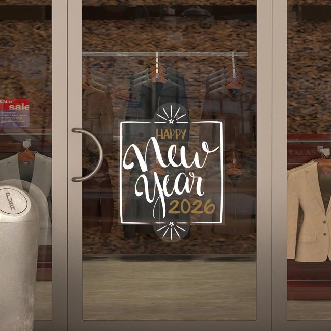 Χριστουγεννιάτικο αυτοκόλλητο, Happy New Year art 3