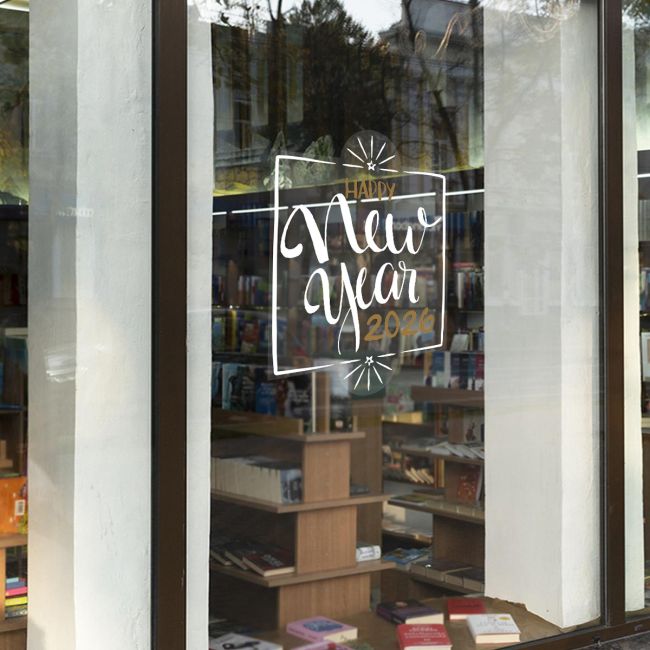 Χριστουγεννιάτικο αυτοκόλλητο, Happy New Year art 3