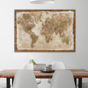 Canvas print Old map on boards