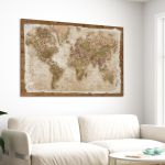 Canvas print Old map on boards