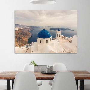 Πίνακας σε καμβά Σαντορίνη, Stunning view of churches, Santorini 2