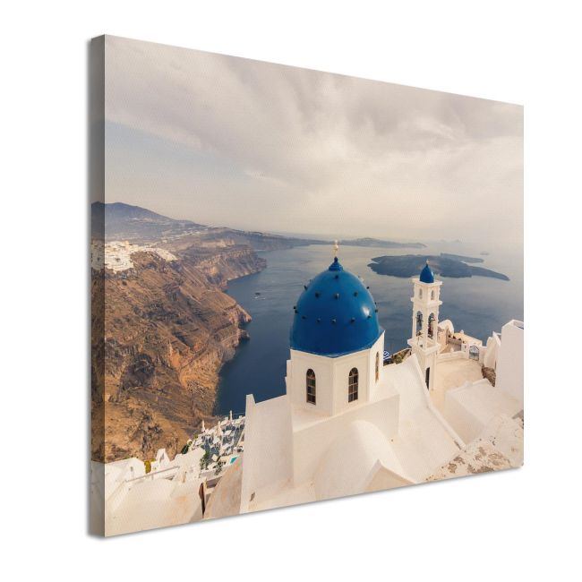 Πίνακας σε καμβά Σαντορίνη, Stunning view of churches, Santorini