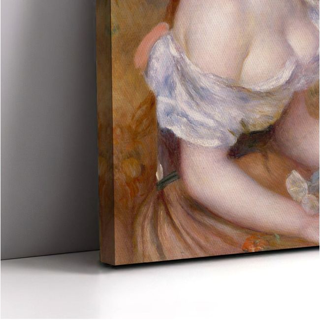 Canvas print Young girl with daisies, Renoir