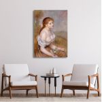 Canvas print Young girl with daisies, Renoir