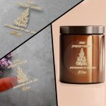 Christmas sticker label, Merry Christmas words tree II transparent