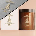 Αυτοκόλλητη Χριστουγεννιάτικη ετικέτα, Merry Christmas words tree II διάφανη