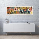 Canvas print A field of flowers II, reart (original YAYOI Kusama), panoramic