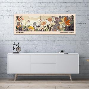 Canvas print A field of flowers III reart (original YAYOI Kusama) panoramic Framed canvas View 1 2