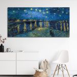 Canvas print Starry night over the Rhone panorama, Vincent van Gogh