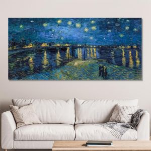 Canvas print Starry night over the Rhone panorama Vincent van Gogh Framed canvas View 1 2