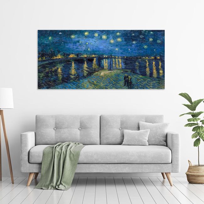 Πίνακας ζωγραφικής Starry night over the Rhone panorama, Vincent van Gogh
