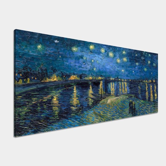 Πίνακας ζωγραφικής Starry night over the Rhone panorama, Vincent van Gogh