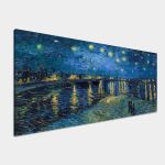 Πίνακας ζωγραφικής Starry night over the Rhone panorama, Vincent van Gogh