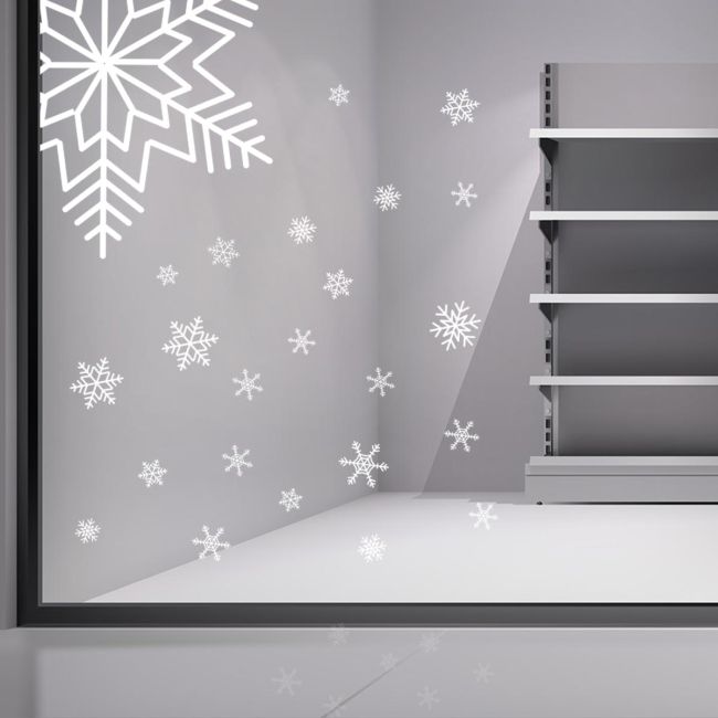 Νιφάδες χιονιού αυτοκόλλητες premium, art 4