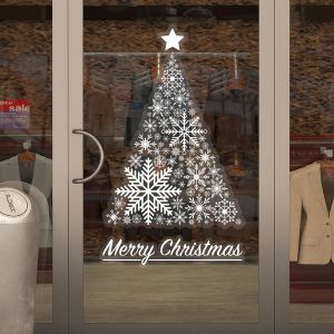 White Christmas tree sticker, art 1