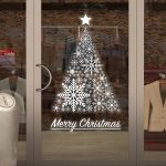 Χριστουγεννιάτικο αυτοκόλλητο δέντρο λευκό, art 1