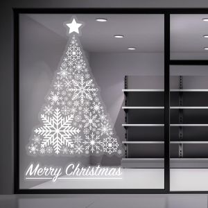 White Christmas tree sticker, art 1 2