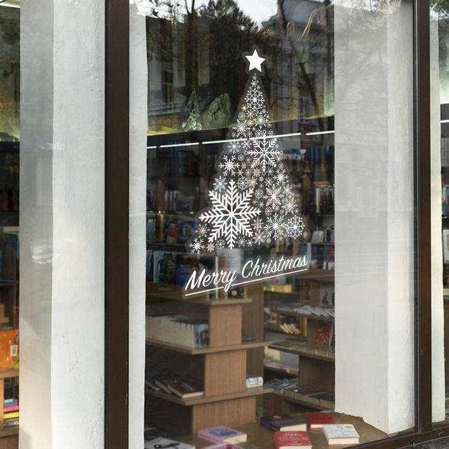 White Christmas tree sticker, art 1