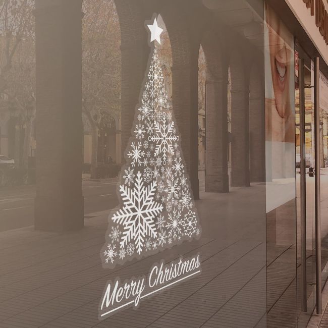 White Christmas tree sticker, art 1