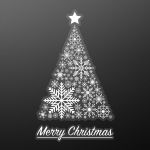 White Christmas tree sticker, art 1