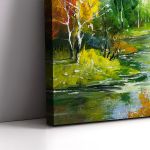 Canvas print Autumn landscape, Autumn landscape with the wood river
