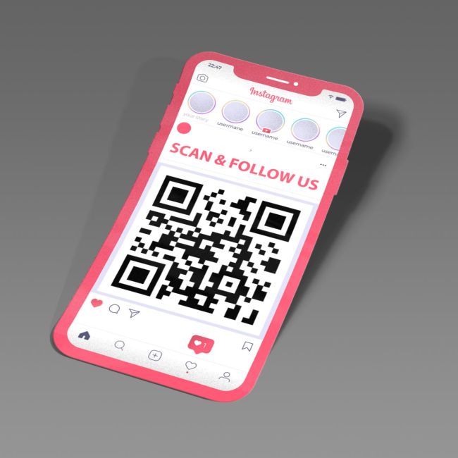 Shop windowFollow us on instagram QR Code, art 3