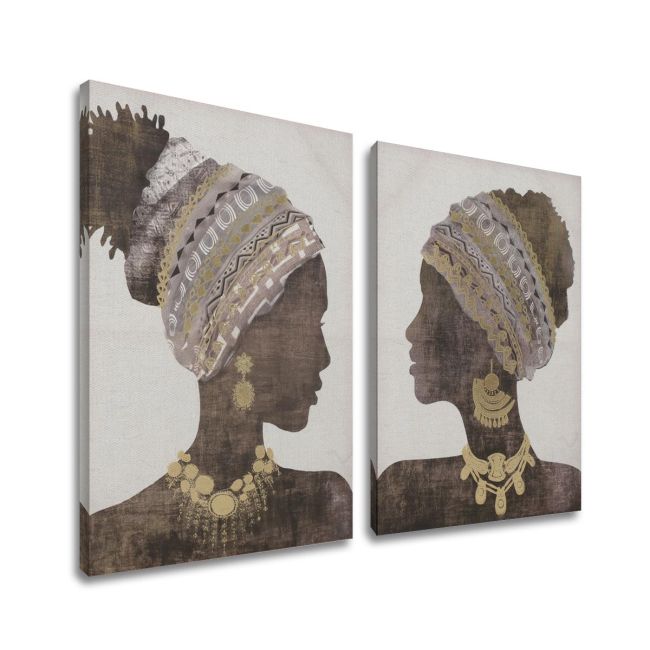 Canvas print African woman profile, two panels