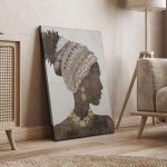 Πίνακας σε καμβά, African woman profile III
