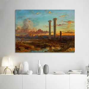 Πίνακας ζωγραφικής Ruins of the Temple of Artemis, Hildebrandt Eduard
