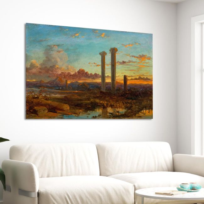 Πίνακας ζωγραφικής Ruins of the Temple of Artemis, Hildebrandt Eduard