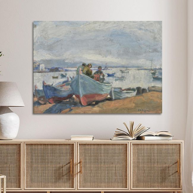 Canvas print Boats on the beach, Roilos