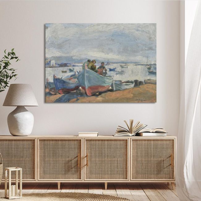 Canvas print Boats on the beach, Roilos