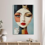 Πίνακας σε καμβά Cat lady