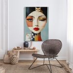 Canvas print Cat lady