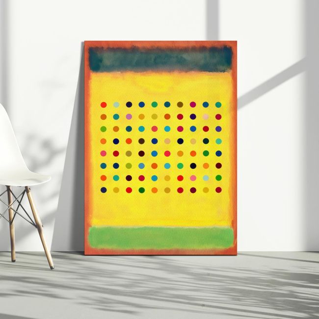 Πίνακας ζωγραφικής Dequalinium over yellow reart (original Hirst and Rothko)