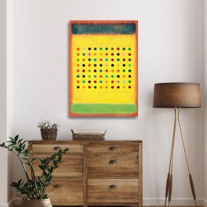 Canvas print Dequalinium over yellow reart (original Hirst and Rothko) Framed canvas View 1 2