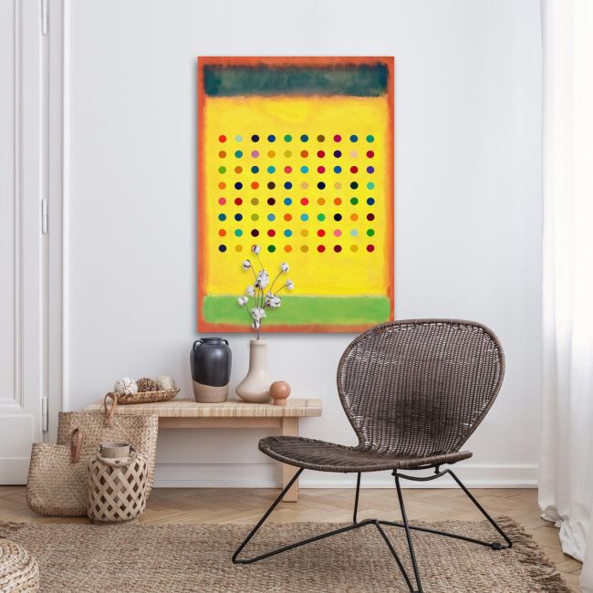 Πίνακας ζωγραφικής Dequalinium over yellow reart (original Hirst and Rothko)