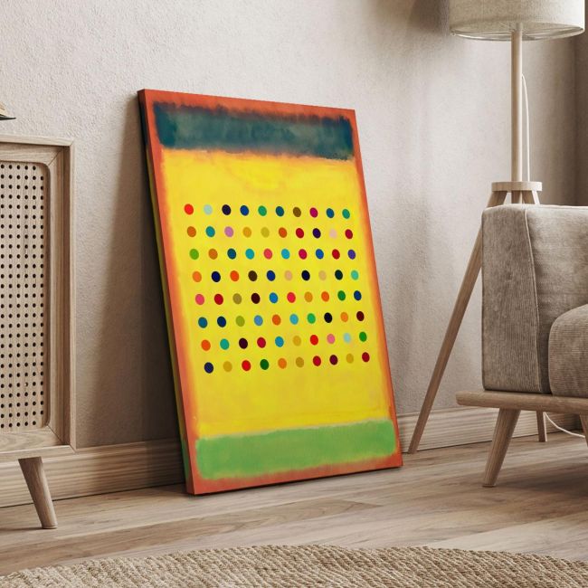 Πίνακας ζωγραφικής Dequalinium over yellow reart (original Hirst and Rothko)