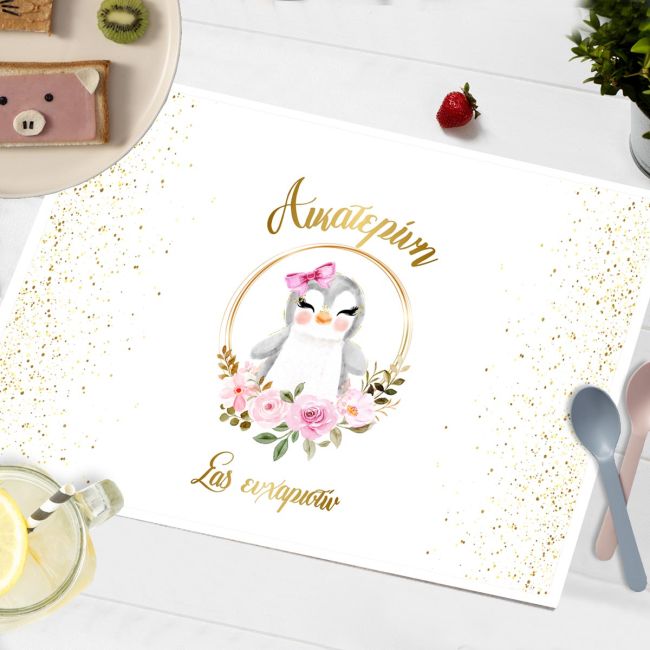 Placemat, Golden circles with animal and flowers